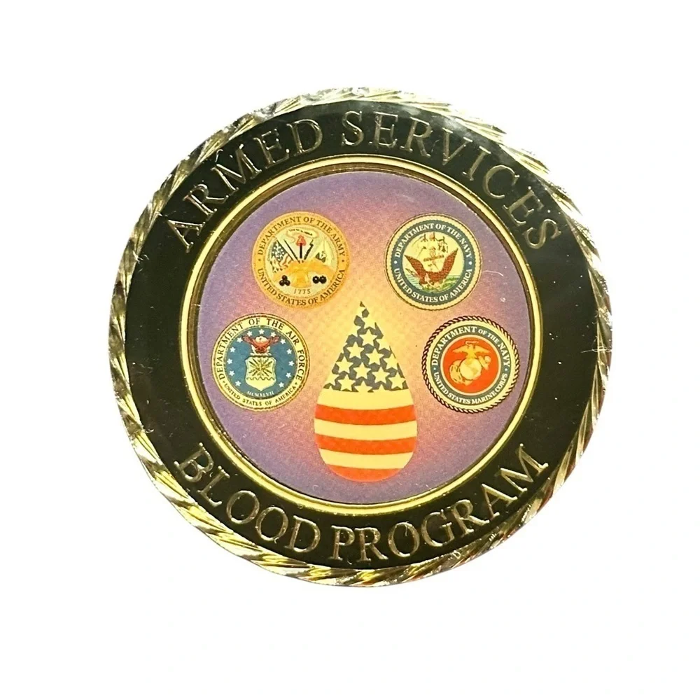 Armed Services Blood Program Challenge Coin Medallion - US Military Ephemera - Picture 2 of 2